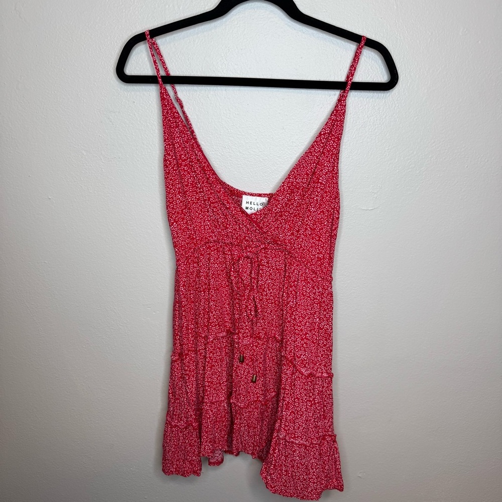 Hello Molly JUST LIKE HONEY DRESS RED Mini Flowy Dress - Picture 4 of 12